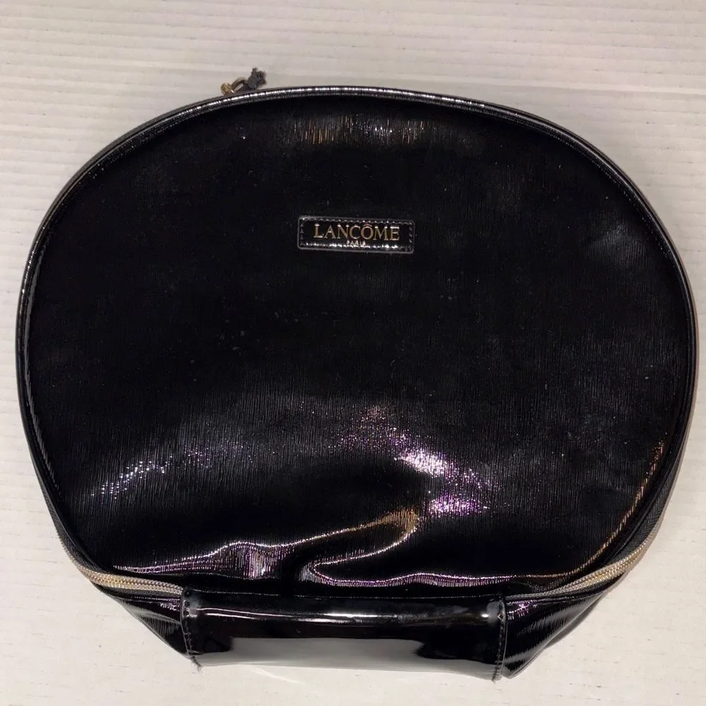 Lancôme Paris Black Patent Cosmetics Bag
